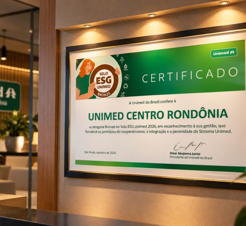 Unimed Centro Rondônia conquista Selo ESG 2026 na categoria Bronze
